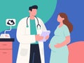 OBGYN obstetrics and gynecology clinic pregnancy patient and doctor Royalty Free Stock Photo