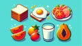 Variety of Healthy Breakfast Food Elements with Fruit, Eggs, and Toast Royalty Free Stock Photo