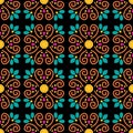 Seamless illustrated pattern made of ethnic floral abstract elements Royalty Free Stock Photo
