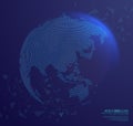 Blue abstract dotted globe vector Royalty Free Stock Photo