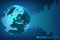 Abstract technology background with world globe Royalty Free Stock Photo