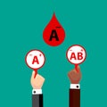 Blood Compatibility Donation. Blood A negative. Royalty Free Stock Photo