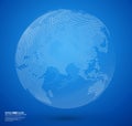 Blue abstract dotted globe vector Royalty Free Stock Photo