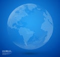 Blue abstract dotted globe vector Royalty Free Stock Photo