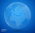 Blue abstract dotted globe vector Royalty Free Stock Photo