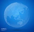 Blue abstract dotted globe vector Royalty Free Stock Photo
