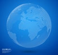 Blue abstract dotted globe vector Royalty Free Stock Photo