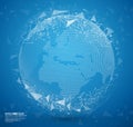 Blue abstract dotted globe vector Royalty Free Stock Photo