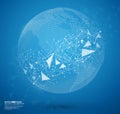 Blue abstract globe earth with connecting dots and lines Royalty Free Stock Photo