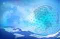 Blue digital abstract background with globe Royalty Free Stock Photo
