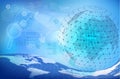 Blue digital abstract background with globe Royalty Free Stock Photo