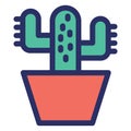 Basic RGB Cacti, cacto Vector Icon which can easily modify or edit