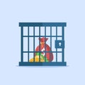 Dollar sack in a locked cage Royalty Free Stock Photo