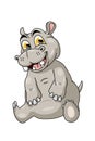 A happy hippo sitting design animal cartoon