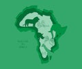 Paper cut of Welcome to Africa. Africa has savanna meadows that are home to many wildlife. Both carnivores and herbivores such as