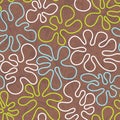 Seamless 1960s retro mod tiki flower pattern