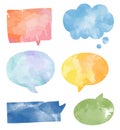 Set of colorful watercolor speech bubbles vector Royalty Free Stock Photo