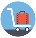 Basic RGB Trolley Color Isolated Vector Icon that can be easily modified or edit Royalty Free Stock Photo