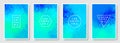 Vector turquoise blue watercolor texture background set