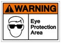 Warning Eye Protection Area Symbol Sign ,Vector Illustration, Isolate On White Background Label. PS10