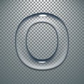 Water typeface with transparent pattern letter O