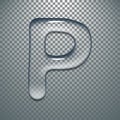 Water typeface with transparent pattern letter P