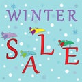 Winter Sale poster, banner or flyer Royalty Free Stock Photo