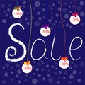 Winter Sale poster, banner or flyer. Royalty Free Stock Photo