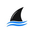 Fin Shark above the Water Modern Logo Symbol