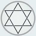 Basic Seal of Solomon Icon Illustration Star in Circle Symbol Alchemy Sacred Geometry