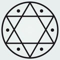 Basic Seal of Solomon Icon Illustration Star in Circle Symbol Alchemy Sacred Geometry