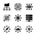 Basic search engine optimization icon include share user, share document, circuit, mail, swot, weakness, opportunities, strength,