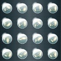 Basic set of transparent glass buttons Royalty Free Stock Photo