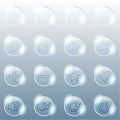 Basic set of transparent glass buttons Royalty Free Stock Photo