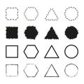 Basic shape icons. Minimal form set. Simple geometry collection. Vector graphic elements. Royalty Free Stock Photo
