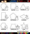 Basic Shapes with Animals for Coloring Royalty Free Stock Photo