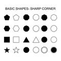 Basic shapes - sharp corner set icon, vector geometrical collection. vector illustration sign isolated on white background Royalty Free Stock Photo