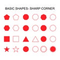 Basic shapes - sharp corner set icon, vector geometrical collection. vector illustration sign isolated on white background Royalty Free Stock Photo