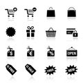 Basic - Shopping icons Royalty Free Stock Photo