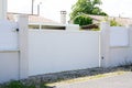 Basic simple white suburb metal aluminum house gate and slats street home