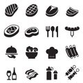 Basic Steak icons set Royalty Free Stock Photo