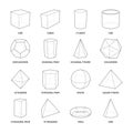 Basic Stereometry Shapes Line Set