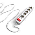 Basic surge protector electric outlet on white Royalty Free Stock Photo