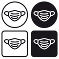 Basic surgical mask vector icon