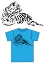 Basic t-shirt for men or boys tiger print