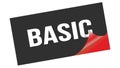 BASIC text on black red sticker stamp