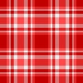 Basic textile texture plaid, intricate seamless vector fabric. Canadian pattern tartan check background in red and white colors Royalty Free Stock Photo