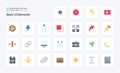 25 Basic Ui Elements Flat color icon pack