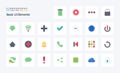 25 Basic Ui Elements Flat color icon pack