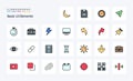 25 Basic Ui Elements Line Filled Style icon pack Royalty Free Stock Photo